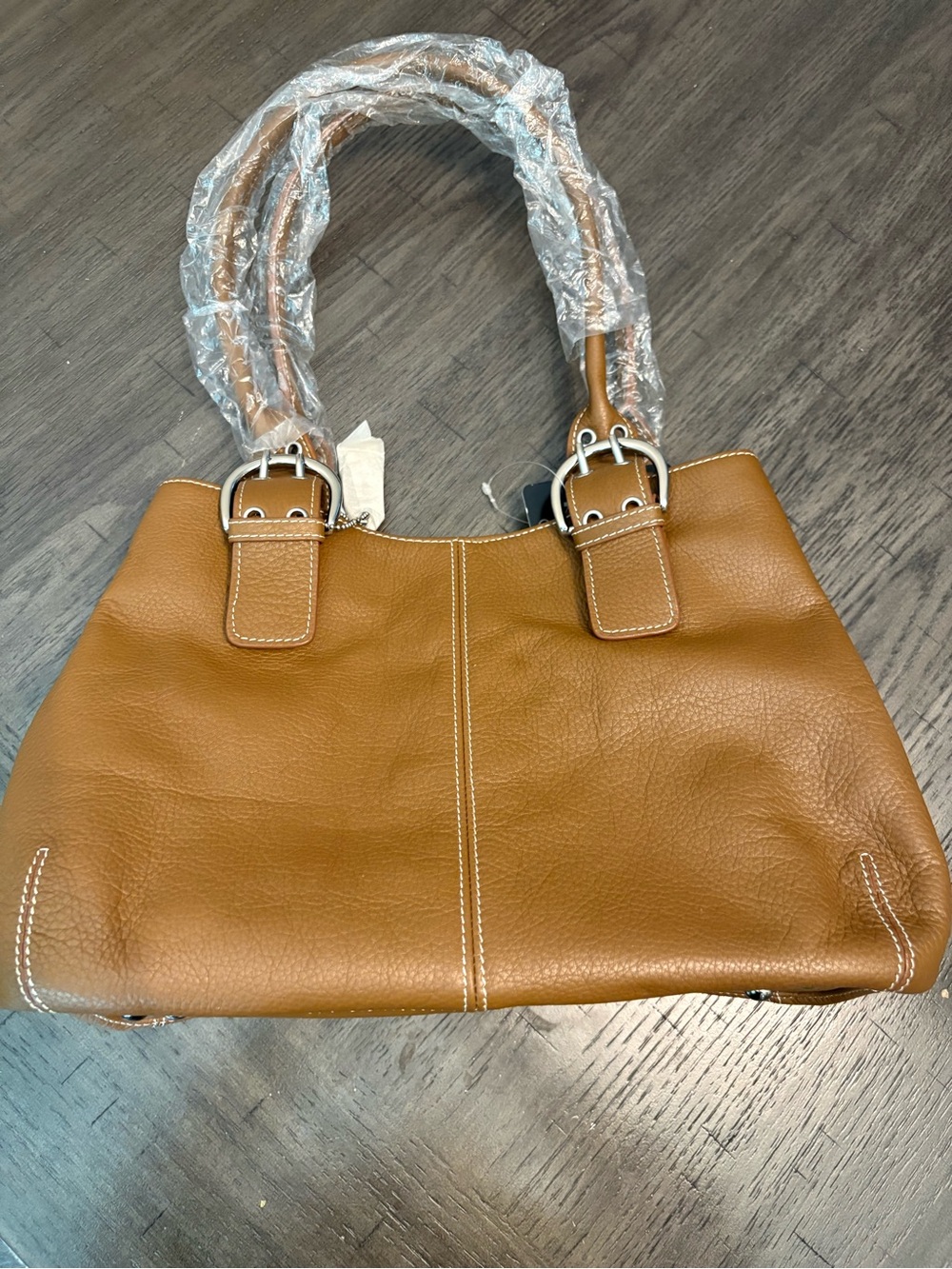 Tignanello Pebble Camel/Tan Pebbled Leather Shoulder Tote with Wallet